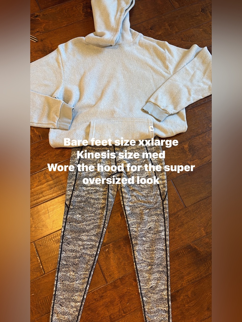 Bare foot dreams Light Blue Hoodie & size medium leggings bundle